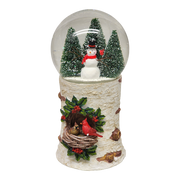 Musical Snowglobe with Cardinal Nest - 8 Inch