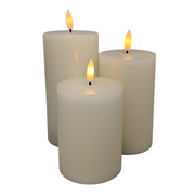 FlameWick Ivory Wax Pillar Candle Set