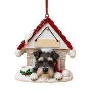 Ceramic Doghouse Ornament - Schnauzer - Uncropped