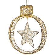Celestial Radiance: A Golden Star Ornament Aglow - 20 inch