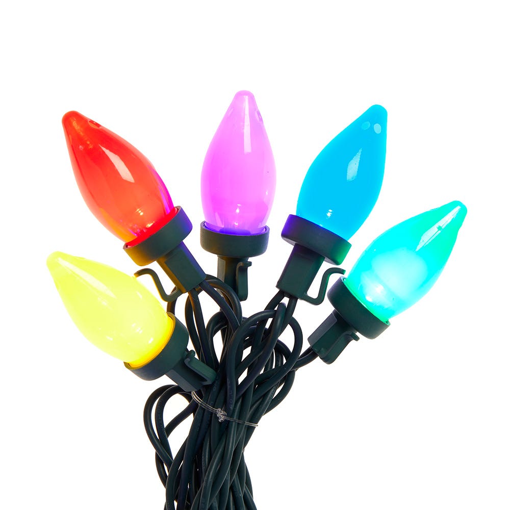 100L Multicolor LED Opaque C7 String Lights On Spool
