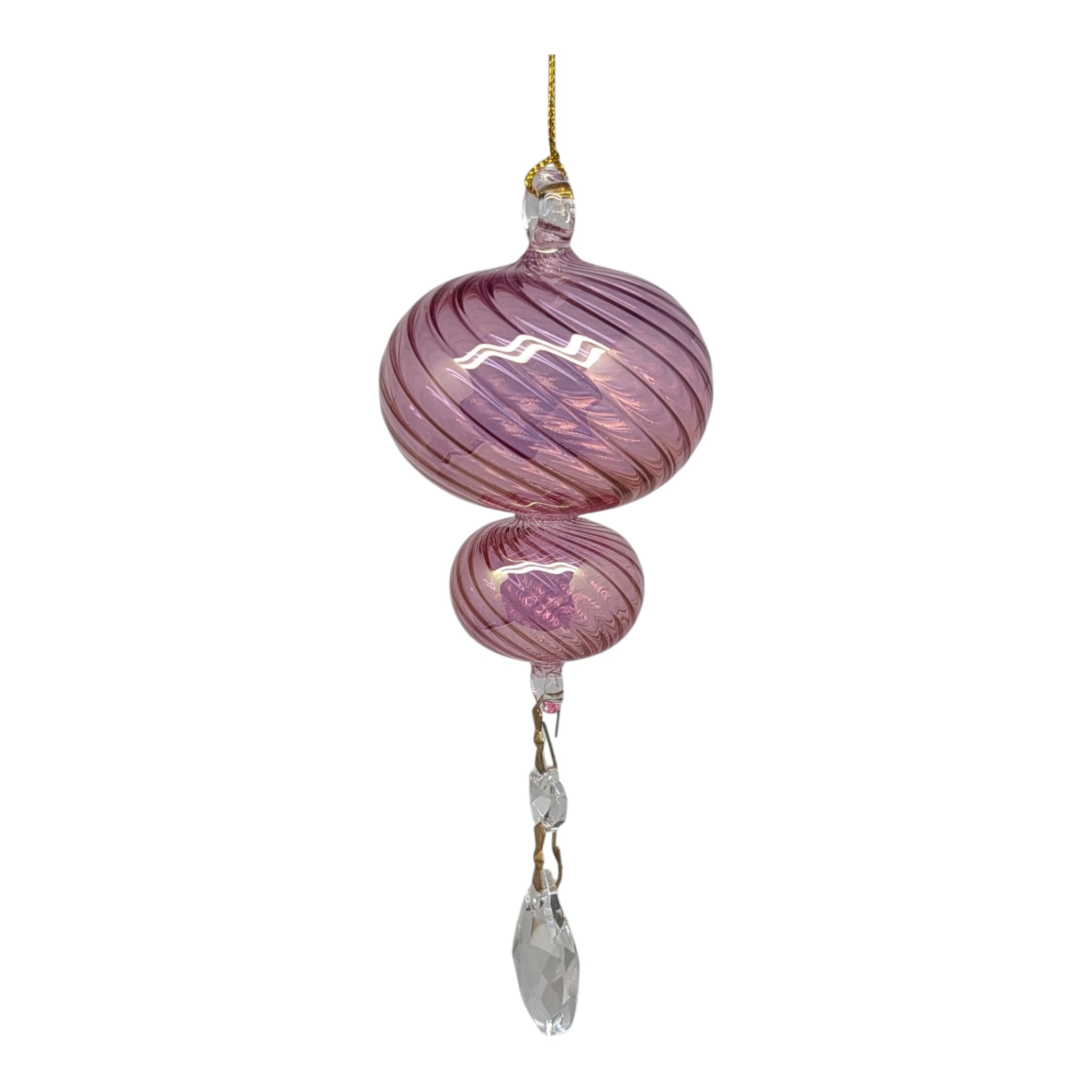 Dusty Rose Swirled Finial Ornament