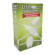 USB Power Extension Cord+ With White Wire and 12 Ports