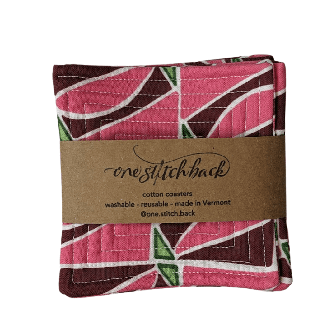 Watermelon Mosaic Quilted Coasters