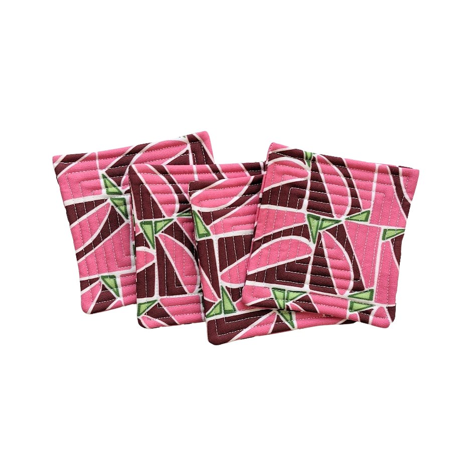 Watermelon Mosaic Quilted Coasters