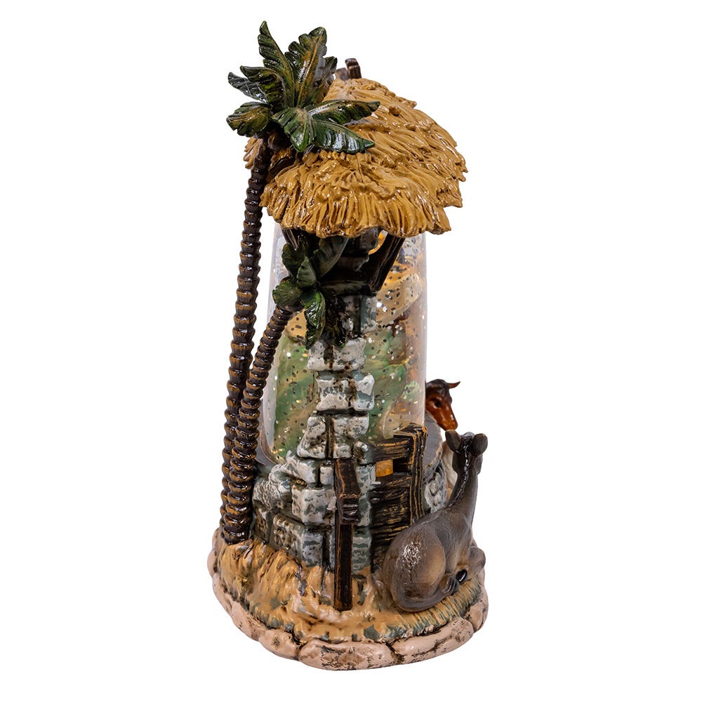 8-Inch Lighted Nativity Scene with Spinning Glitter Water