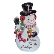 Lighted Metal Snowman Porch Easel - 26 Inch