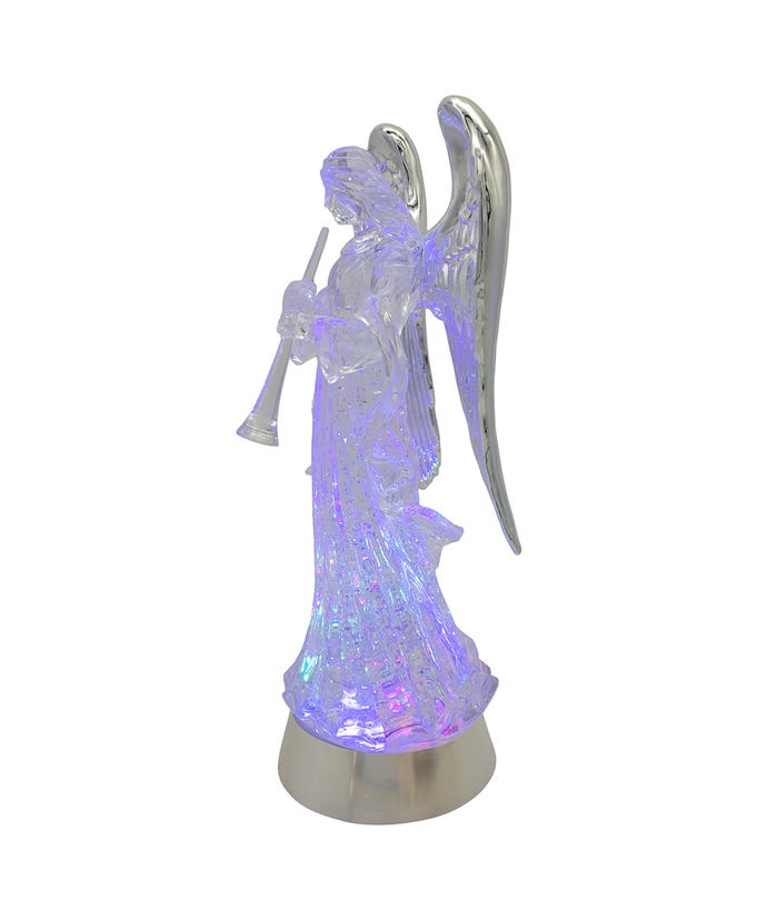 Illuminated Swirling Angel Water Globe