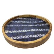 Blue Indigo Wood Server Tray