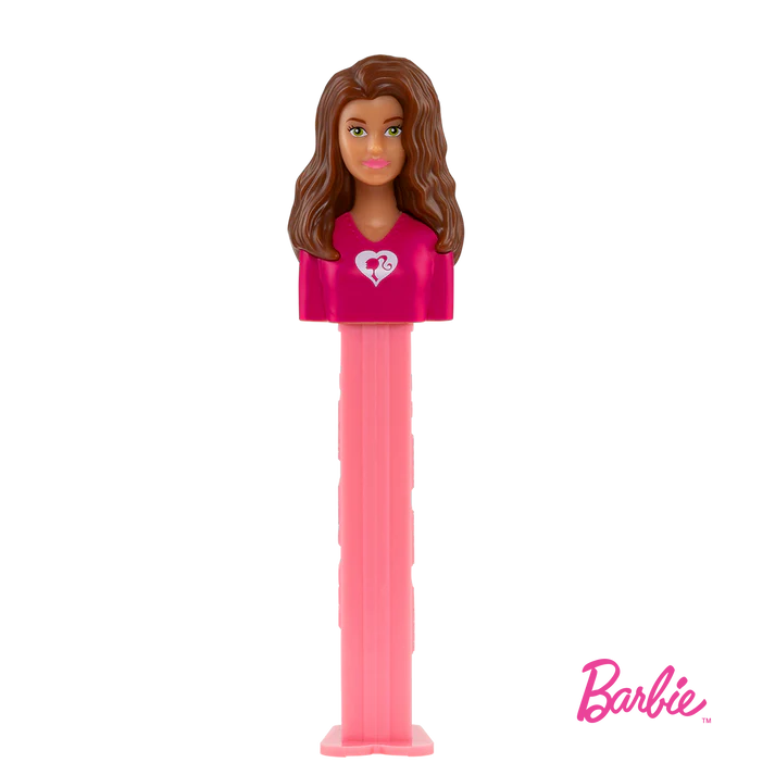 Pez Barbie Dispenser with 3 Candy rolls - Brown Hair Barbie