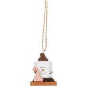 S'mores Baby in Pink: A Cozy Campfire Cherub Ornament