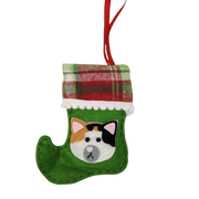 Kitty Mini Stocking Ornament - Calico