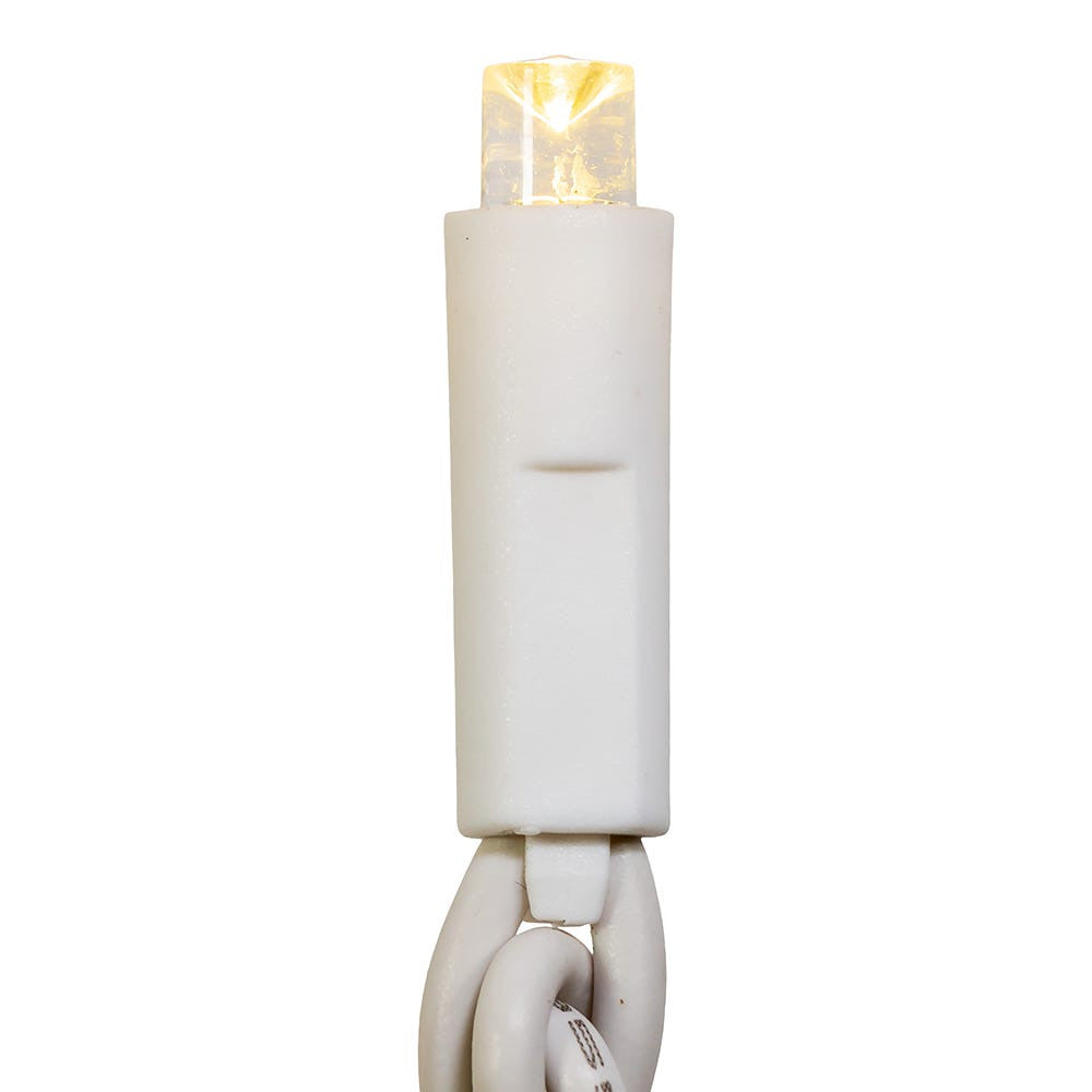 50-Light 5mm Warm White LED White Wire Light Set