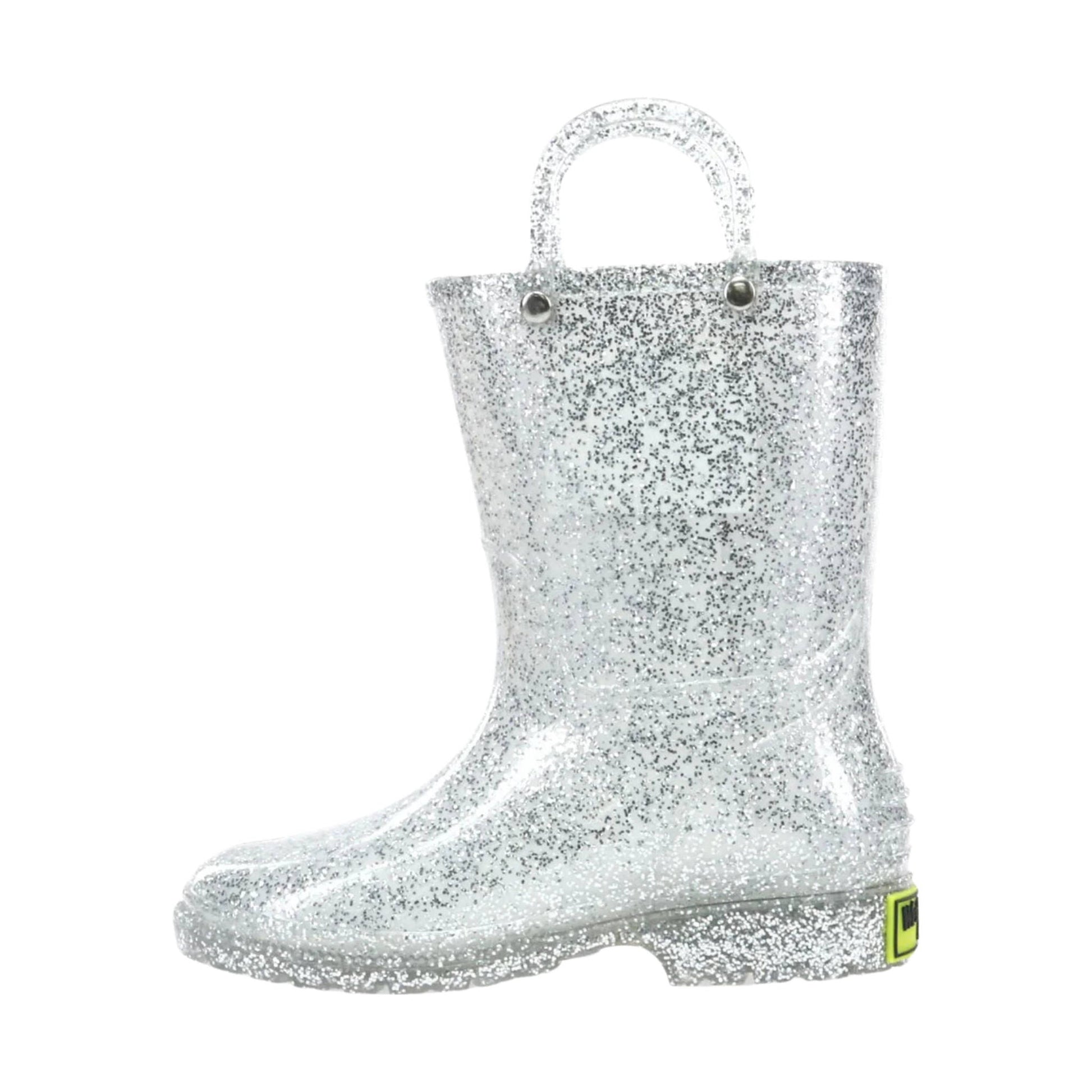 Western Chief Kids' Glitter Rain Boot - Silver by Lenny's Shoe & Apparel