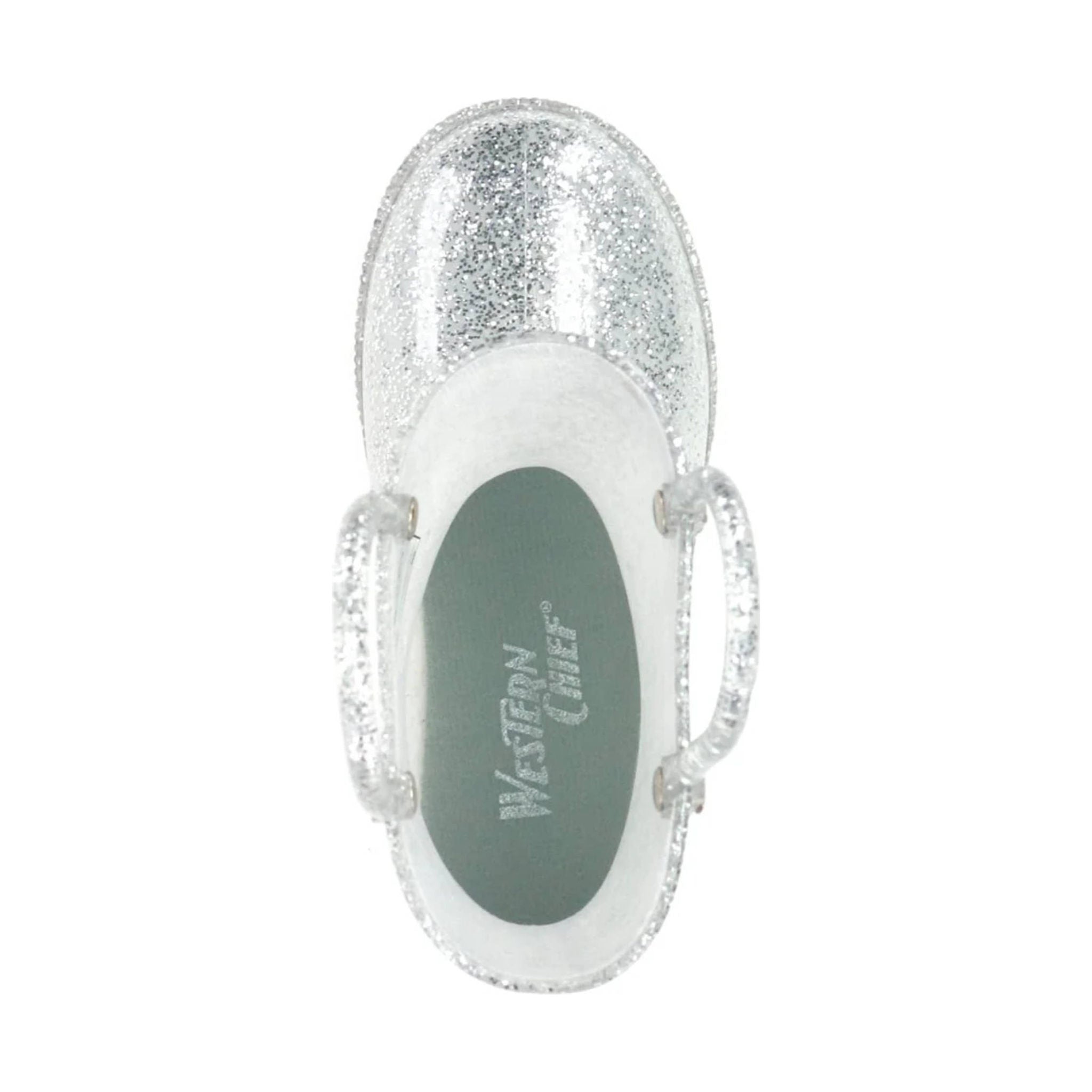 Western Chief Kids' Glitter Rain Boot - Silver by Lenny's Shoe & Apparel