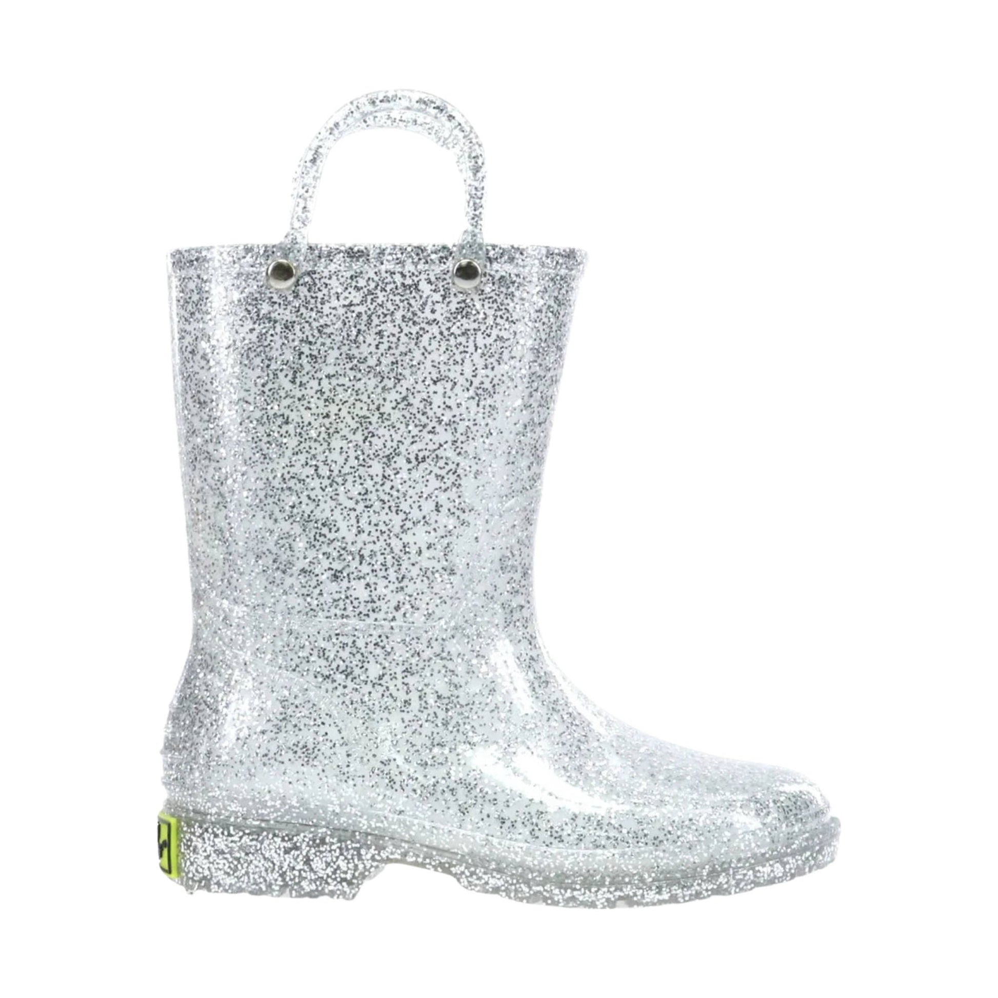 Western Chief Kids' Glitter Rain Boot - Silver by Lenny's Shoe & Apparel