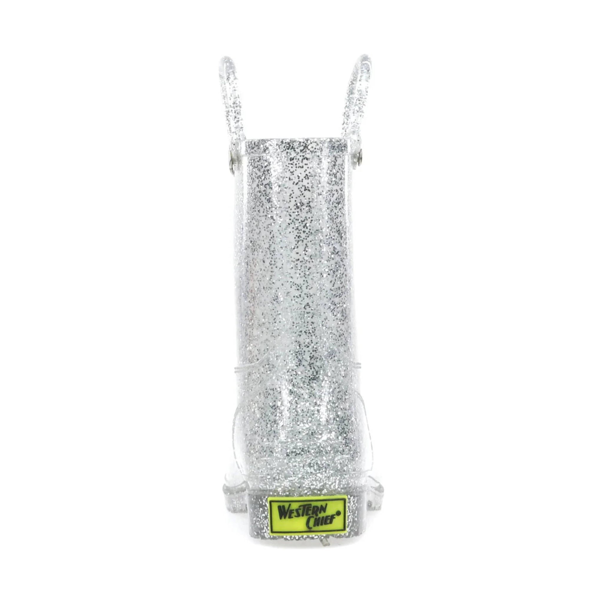 Western Chief Kids' Glitter Rain Boot - Silver by Lenny's Shoe & Apparel