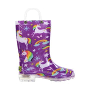 Western Chief Kids' Rainbow Unicorn Lighted Rain Boot - Purple by Lenny's Shoe & Apparel