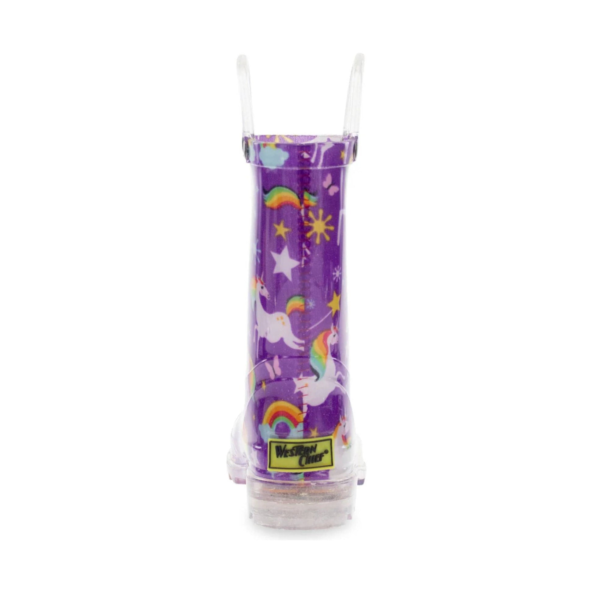 Western Chief Kids' Rainbow Unicorn Lighted Rain Boot - Purple by Lenny's Shoe & Apparel