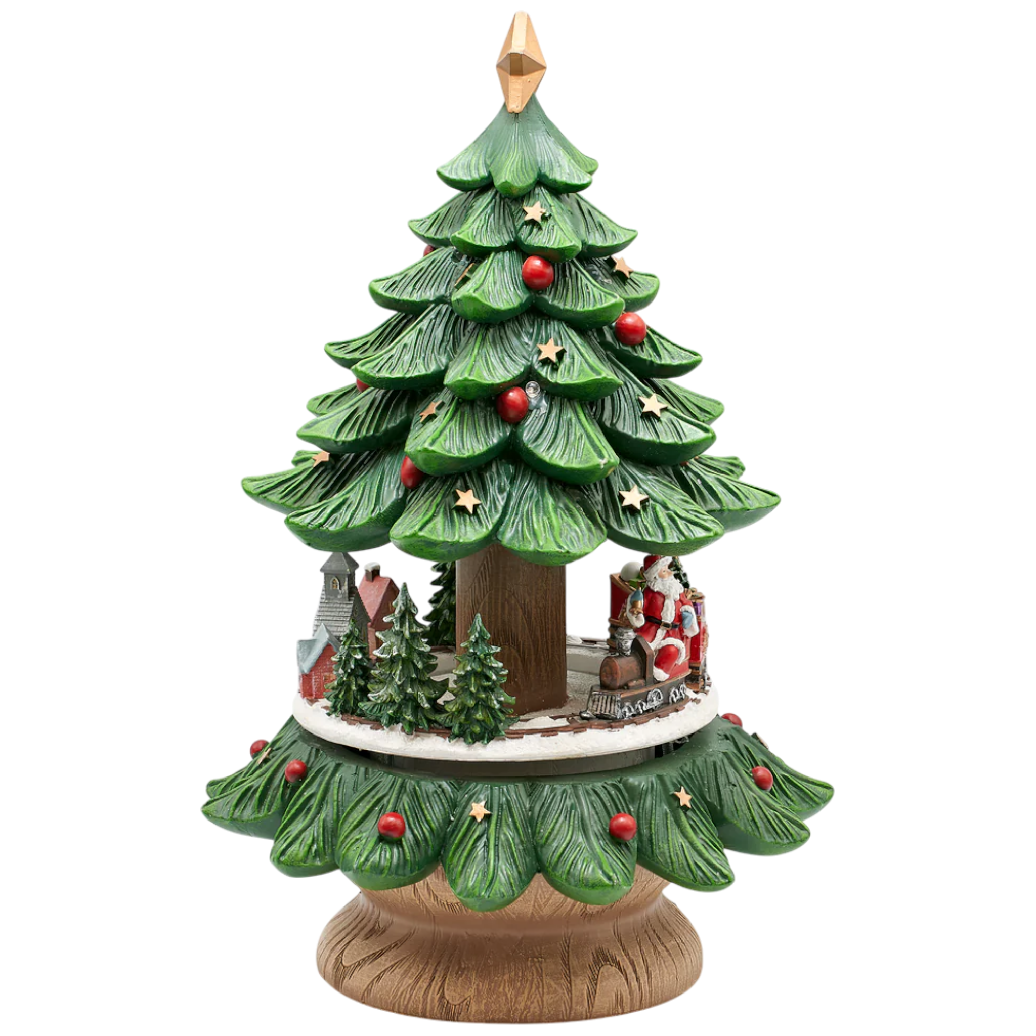 Musical Christmas Tree with Rotating Santa Train – 14 Inch