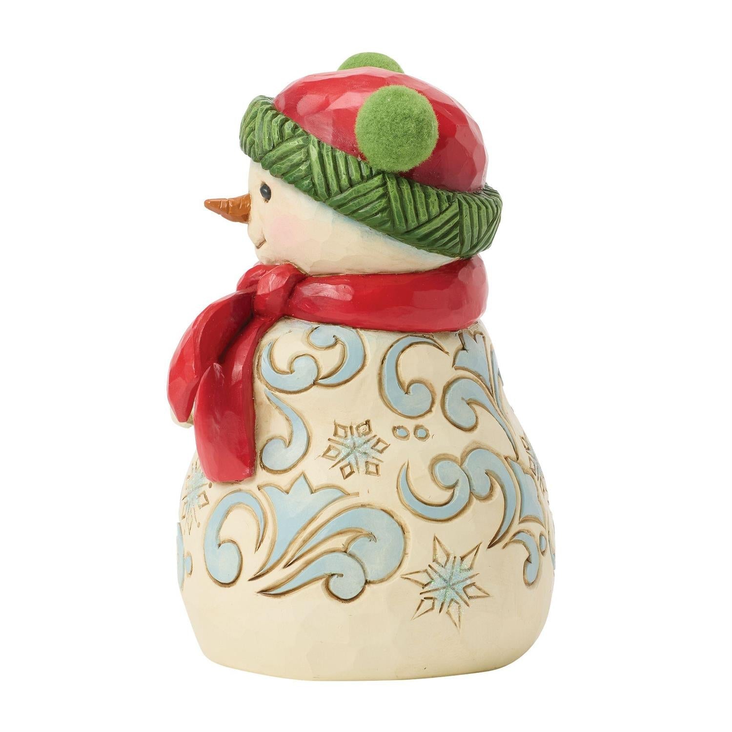Snowman Pom Pom Hat Figurine