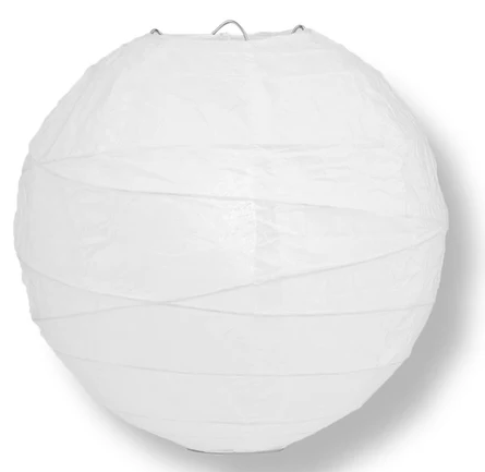 White Paper Lantern Irregular Ribbed 16" by Homeportonline