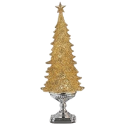 Gold Lighted Glitter Swirl Tree – 20 Inch