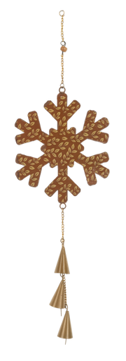 Oversized Snowflake Bell Ornament - Champagne Gold