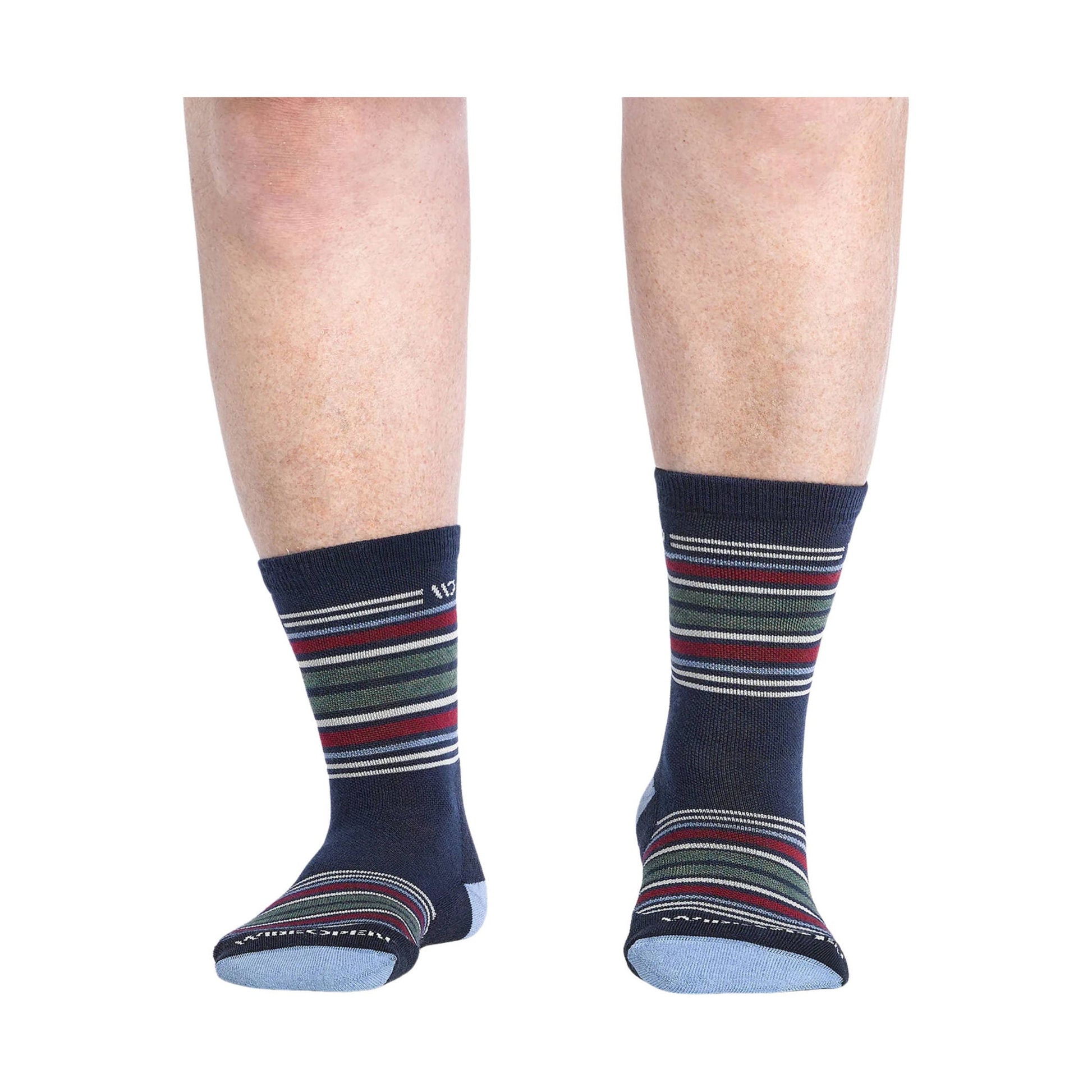 Wide Open Men's Multi Stripe Cushioned Micro Crew Socks - Eclipse by Lenny's Shoe & Apparel