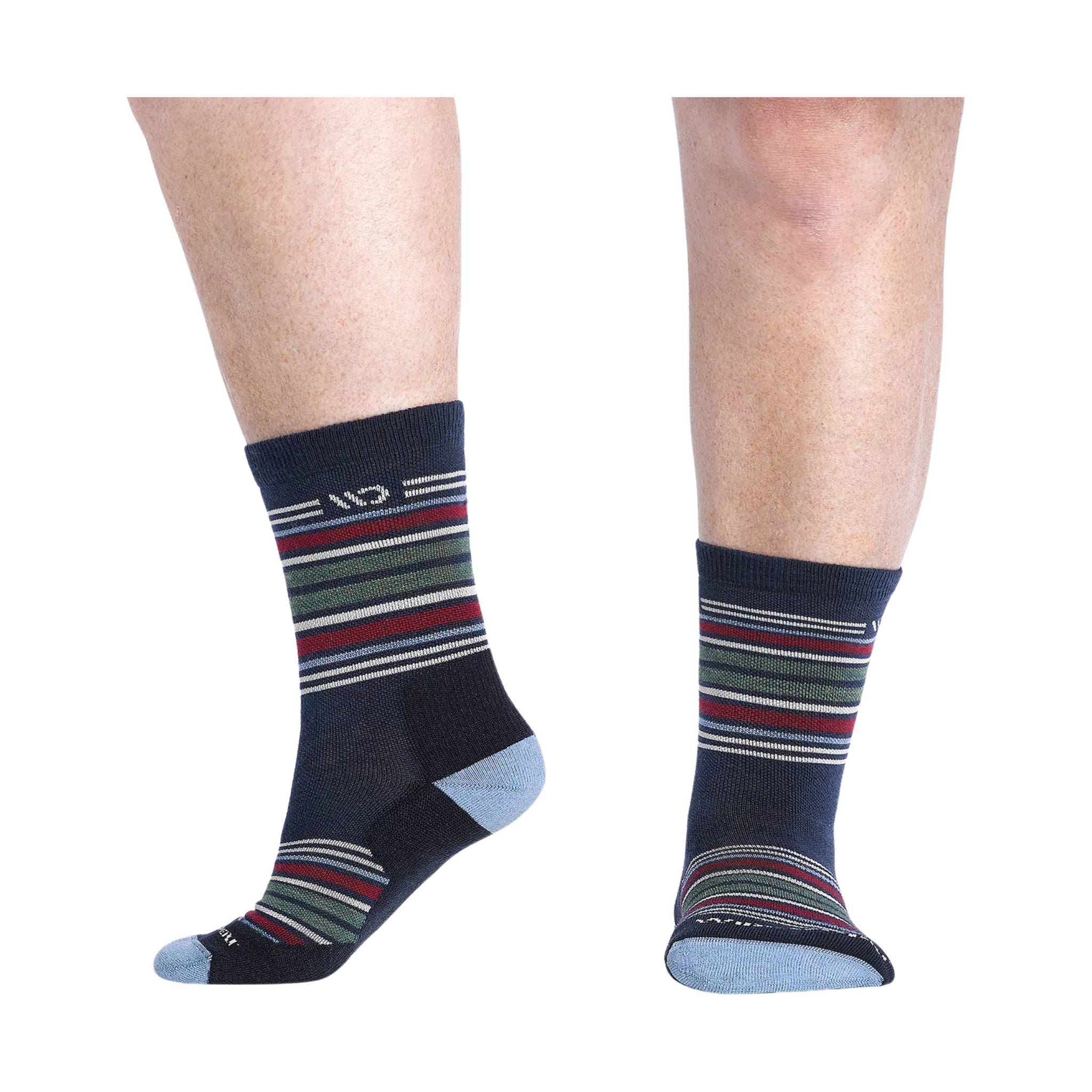 Wide Open Men's Multi Stripe Cushioned Micro Crew Socks - Eclipse by Lenny's Shoe & Apparel