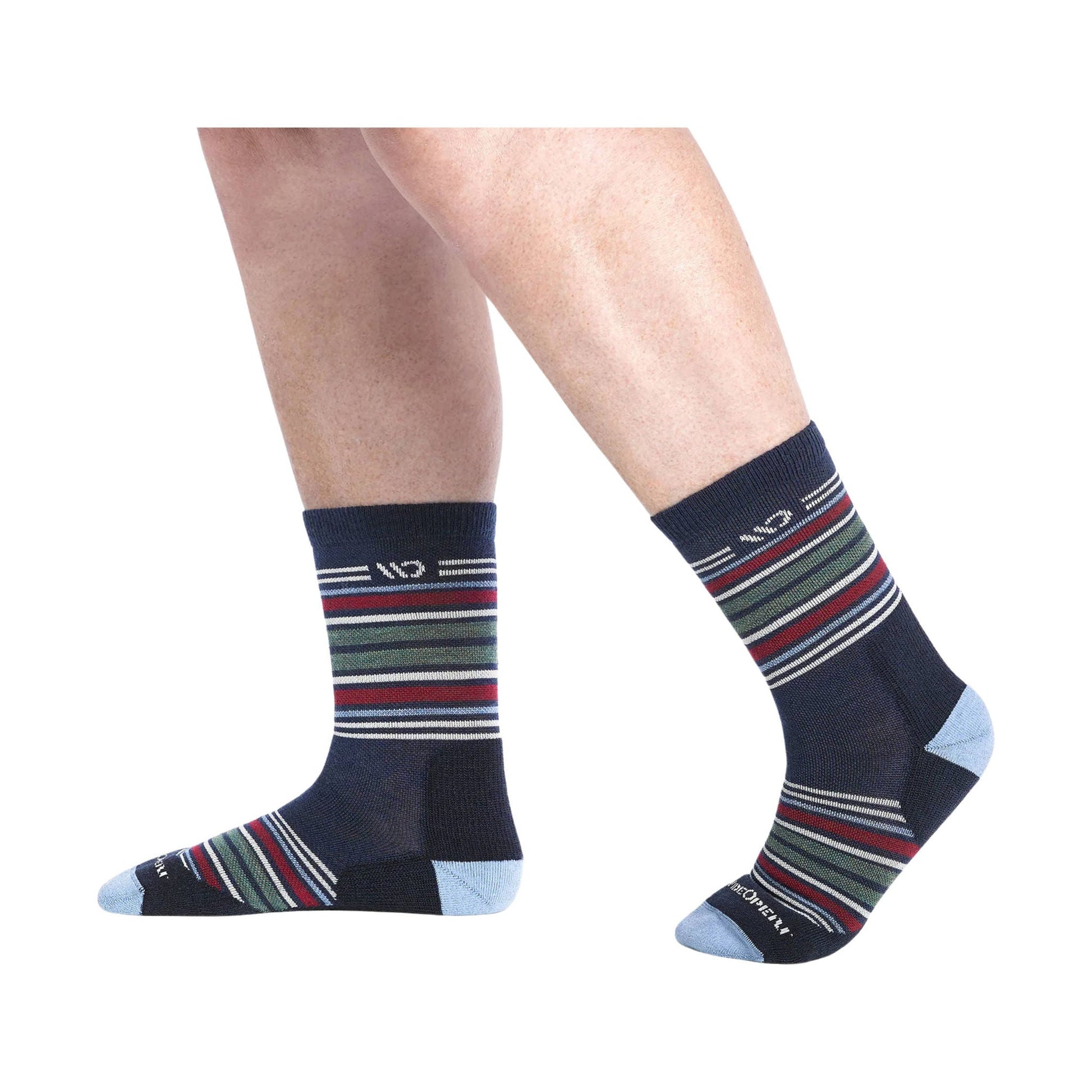 Wide Open Men's Multi Stripe Cushioned Micro Crew Socks - Eclipse by Lenny's Shoe & Apparel