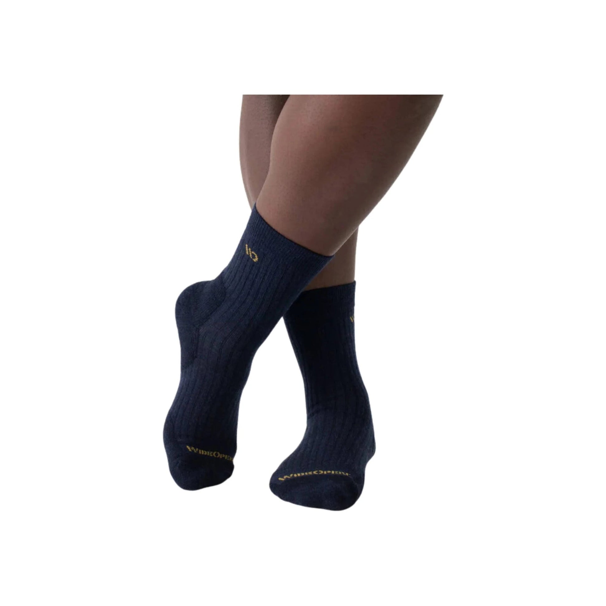 Wide Open Men's Solid Cushioned Micro Crew Socks - Denim by Lenny's Shoe & Apparel