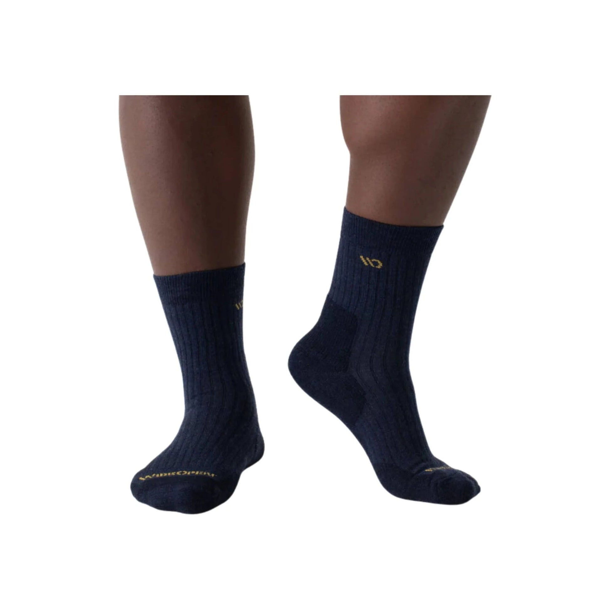 Wide Open Men's Solid Cushioned Micro Crew Socks - Denim by Lenny's Shoe & Apparel