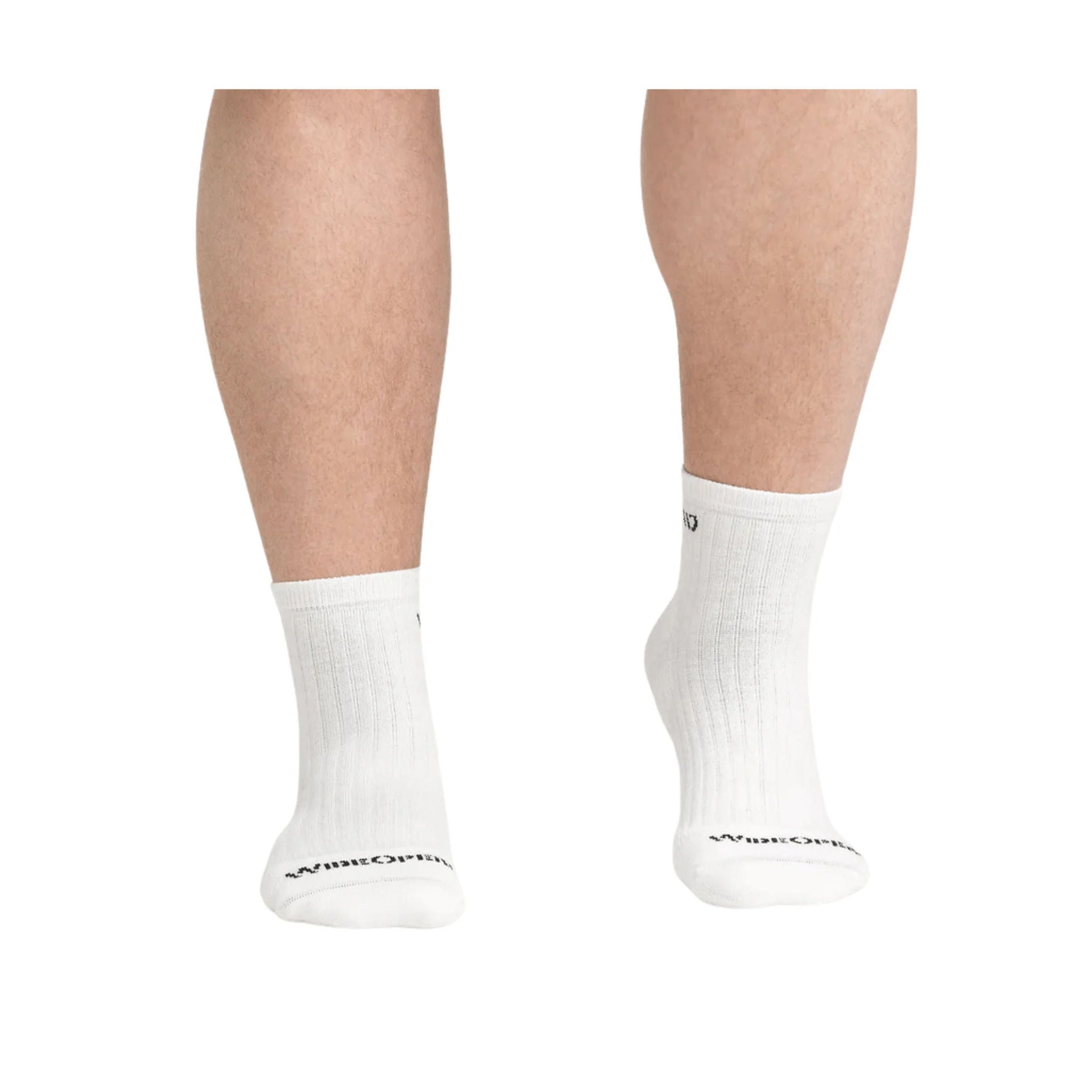 Wide Open Men's Solid Cushioned Quarter Socks - White by Lenny's Shoe & Apparel