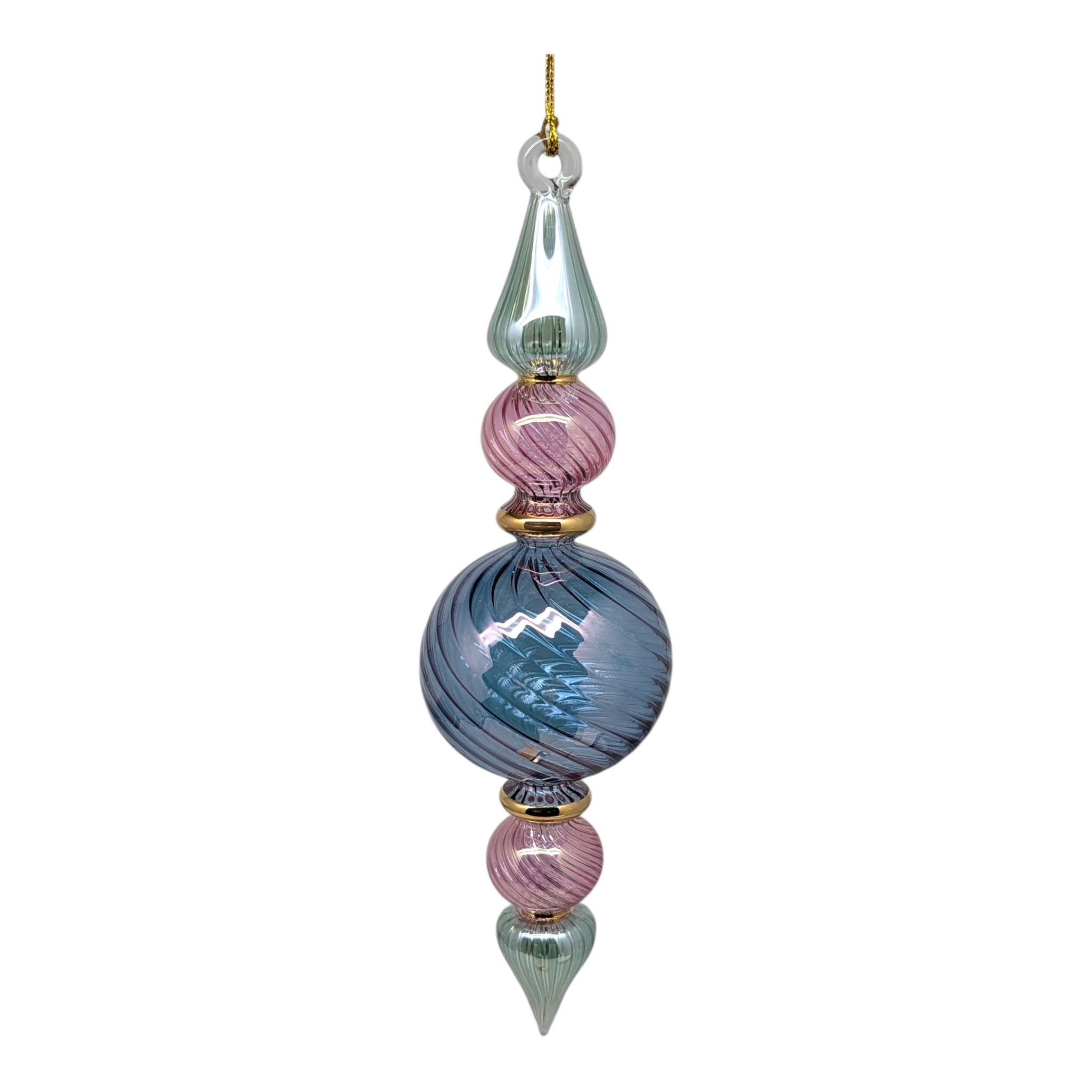 Multi-Hued Finial with Sapphire Center and Gold Accents