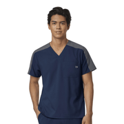 Wink Men's Color Block Scrub Top - Navy by Lenny's Shoe & Apparel