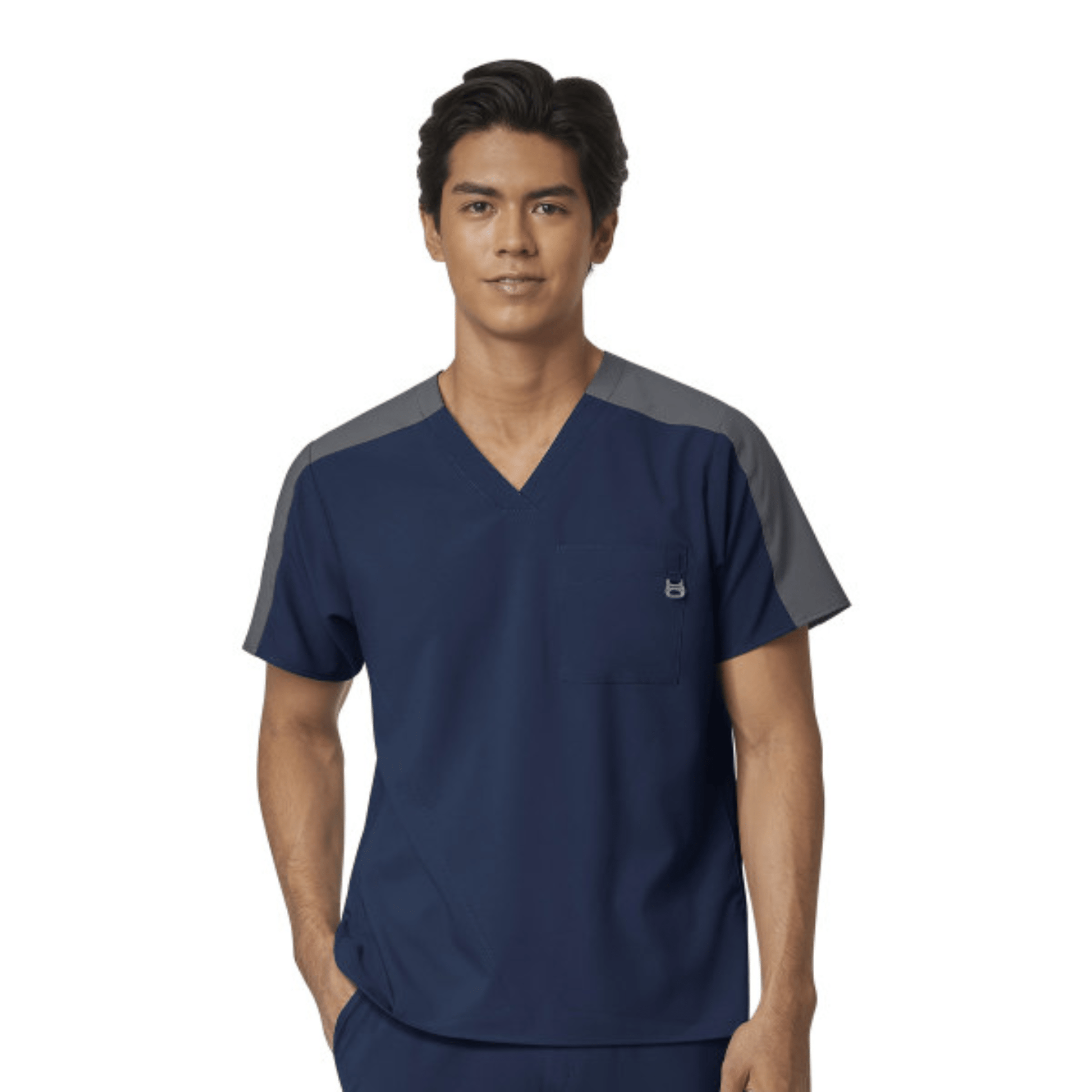Wink Men's Color Block Scrub Top - Navy by Lenny's Shoe & Apparel