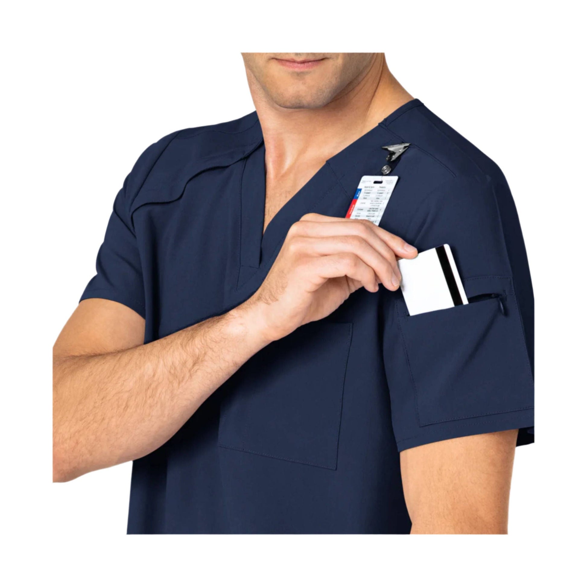 Wink Men's EZ Zip Scrub Top - Navy by Lenny's Shoe & Apparel