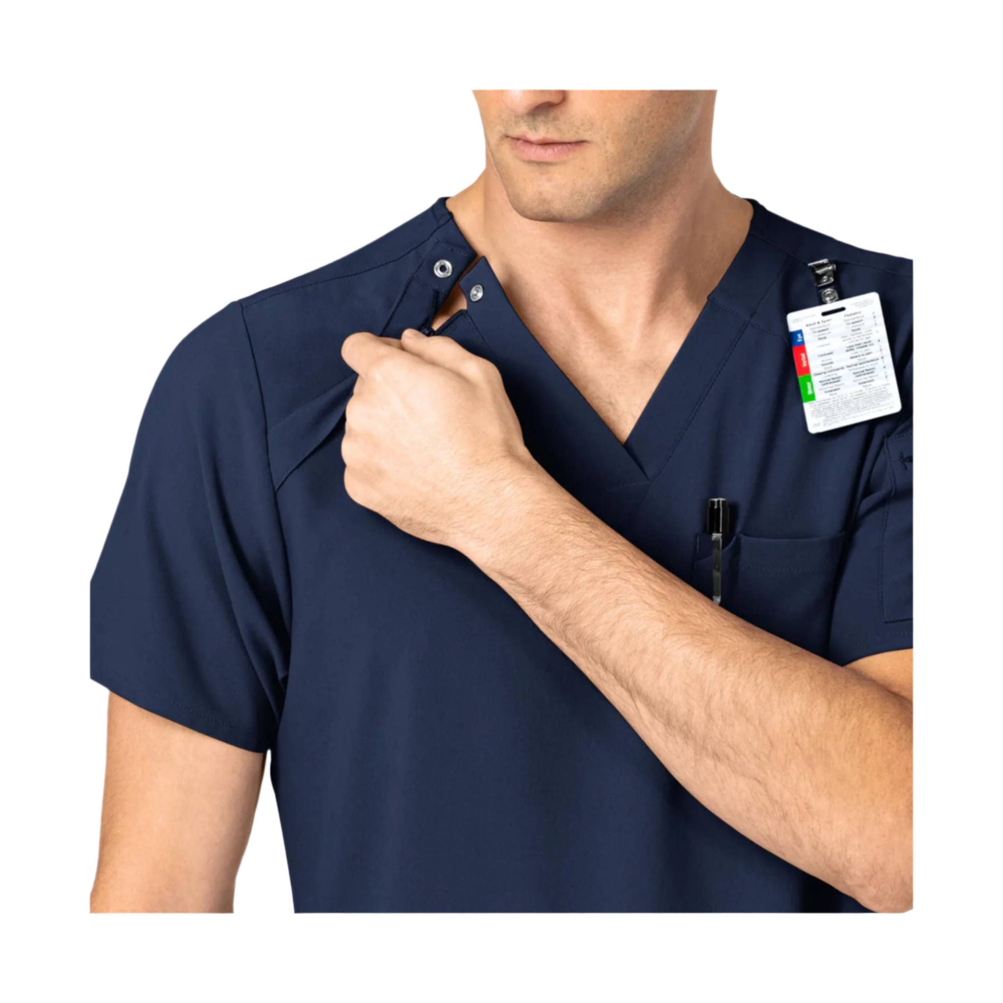 Wink Men's EZ Zip Scrub Top - Navy by Lenny's Shoe & Apparel