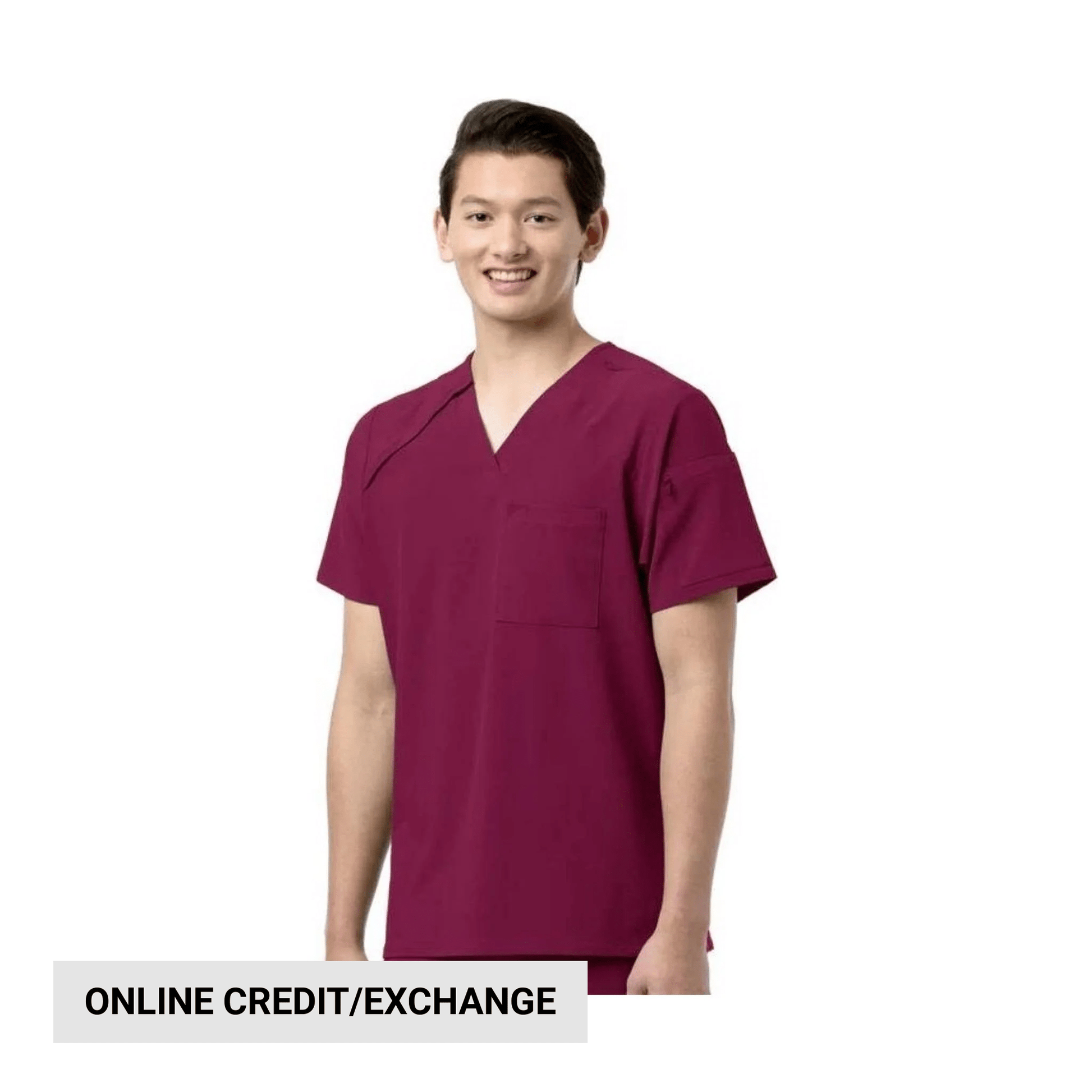 Wink Men's EZ Zip Scrub Top - Wine by Lenny's Shoe & Apparel