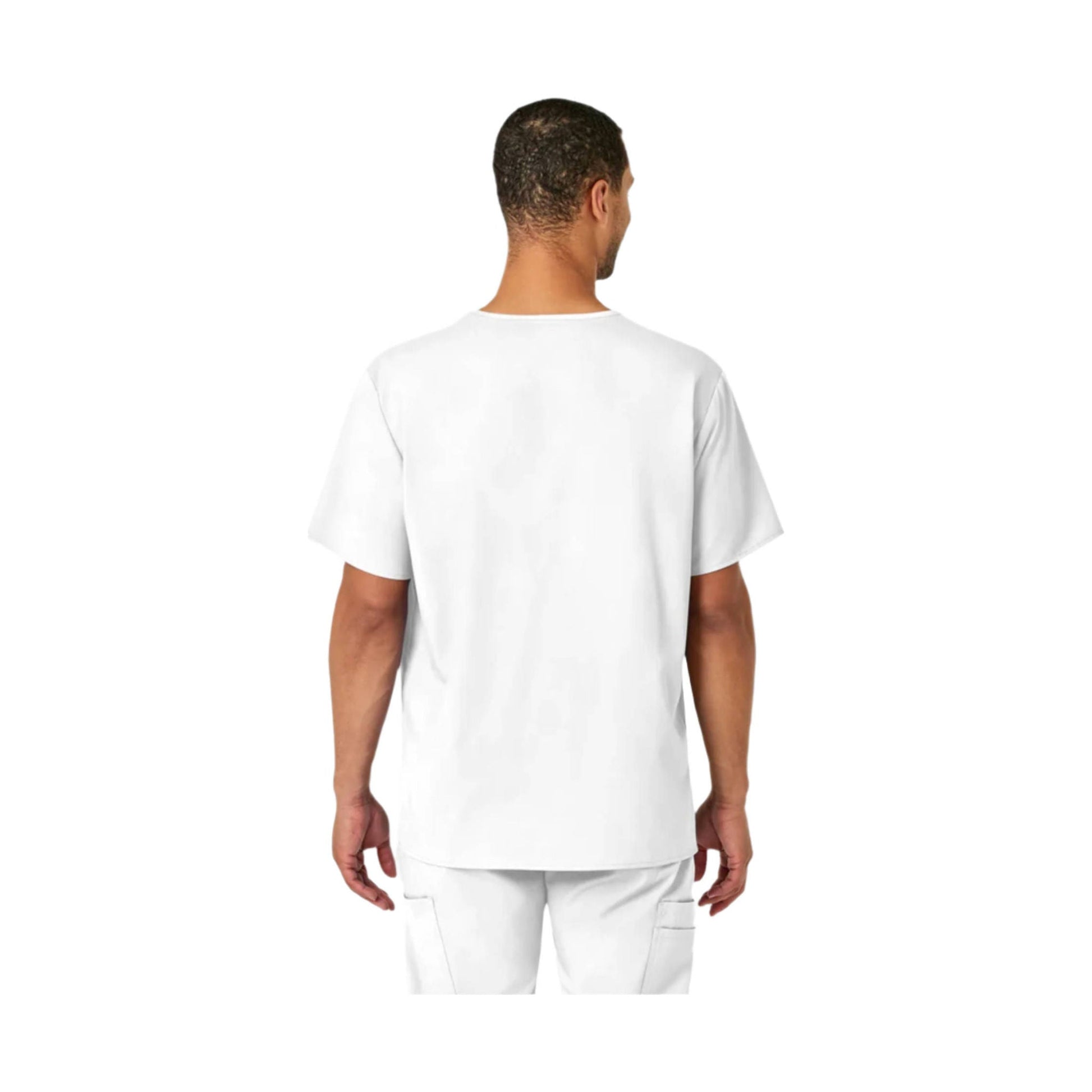 Wink Men's Pro V Neck Scrub Top - White by Lenny's Shoe & Apparel