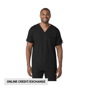 Wink Men's Utility V Neck Scrub Top - Black by Lenny's Shoe & Apparel
