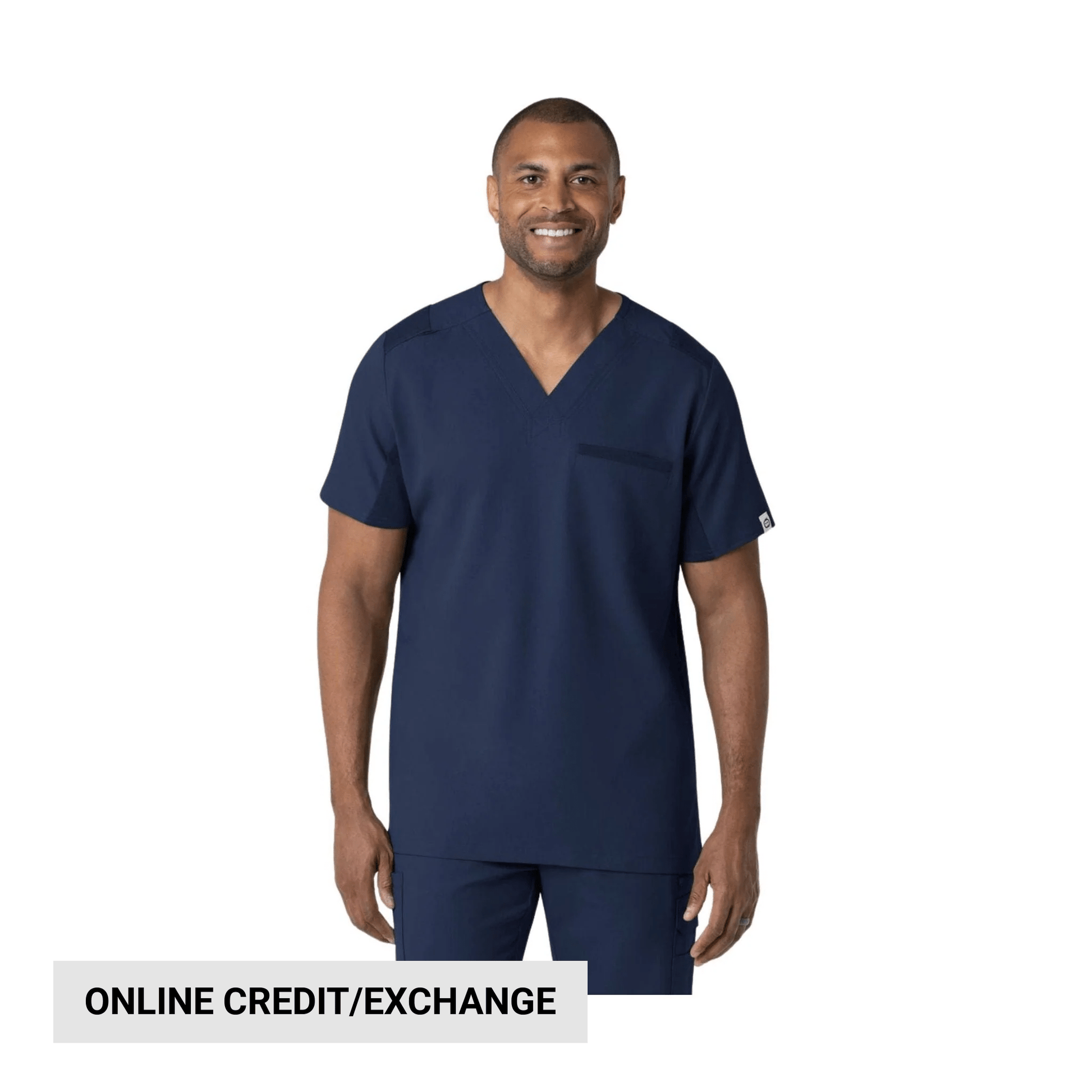 Wink Men's Utility V Neck Scrub Top - Navy by Lenny's Shoe & Apparel