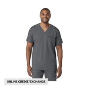 Wink Men's Utility V Neck Scrub Top - Pewter by Lenny's Shoe & Apparel