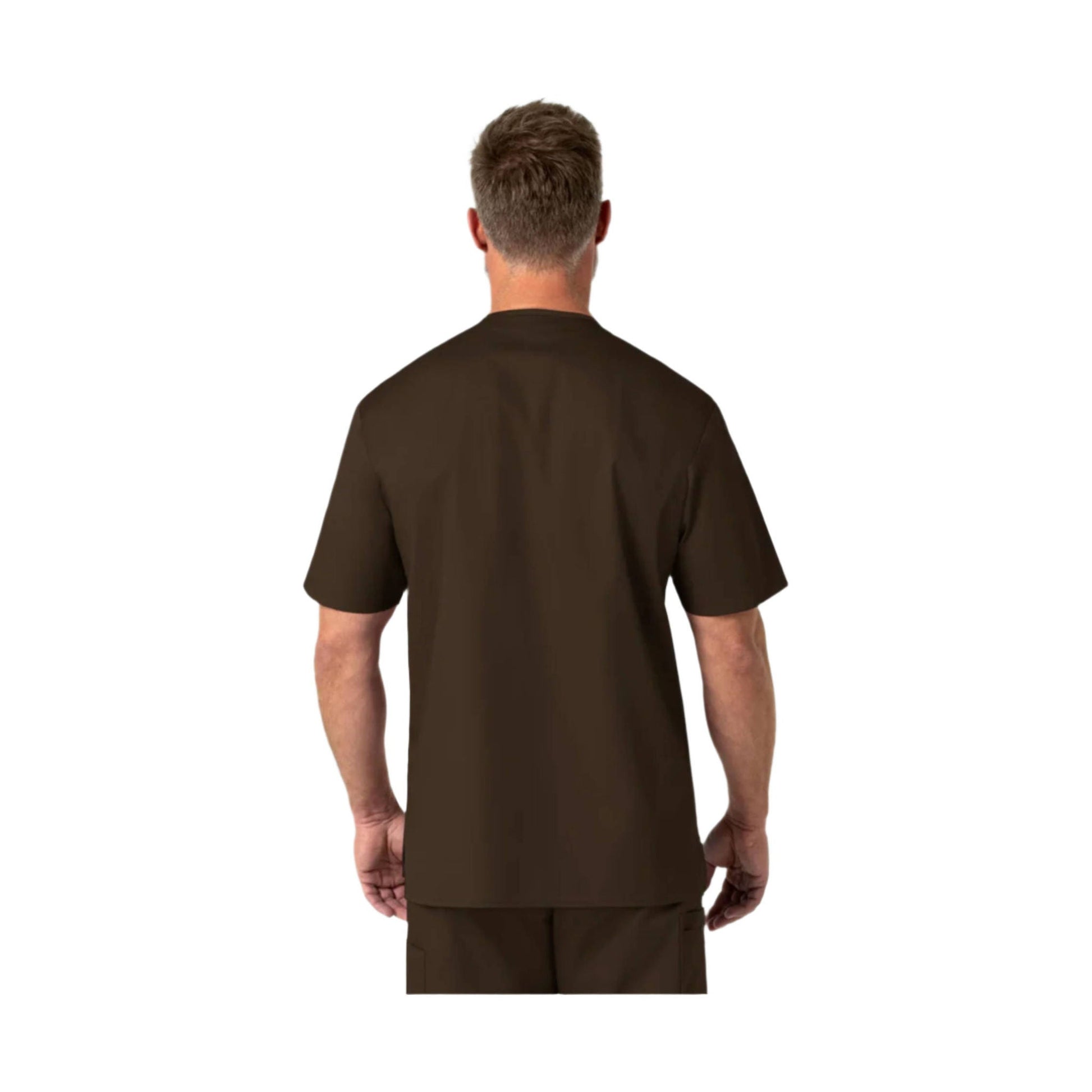 Wink Men's V Neck Scrub Top - Chocolate by Lenny's Shoe & Apparel