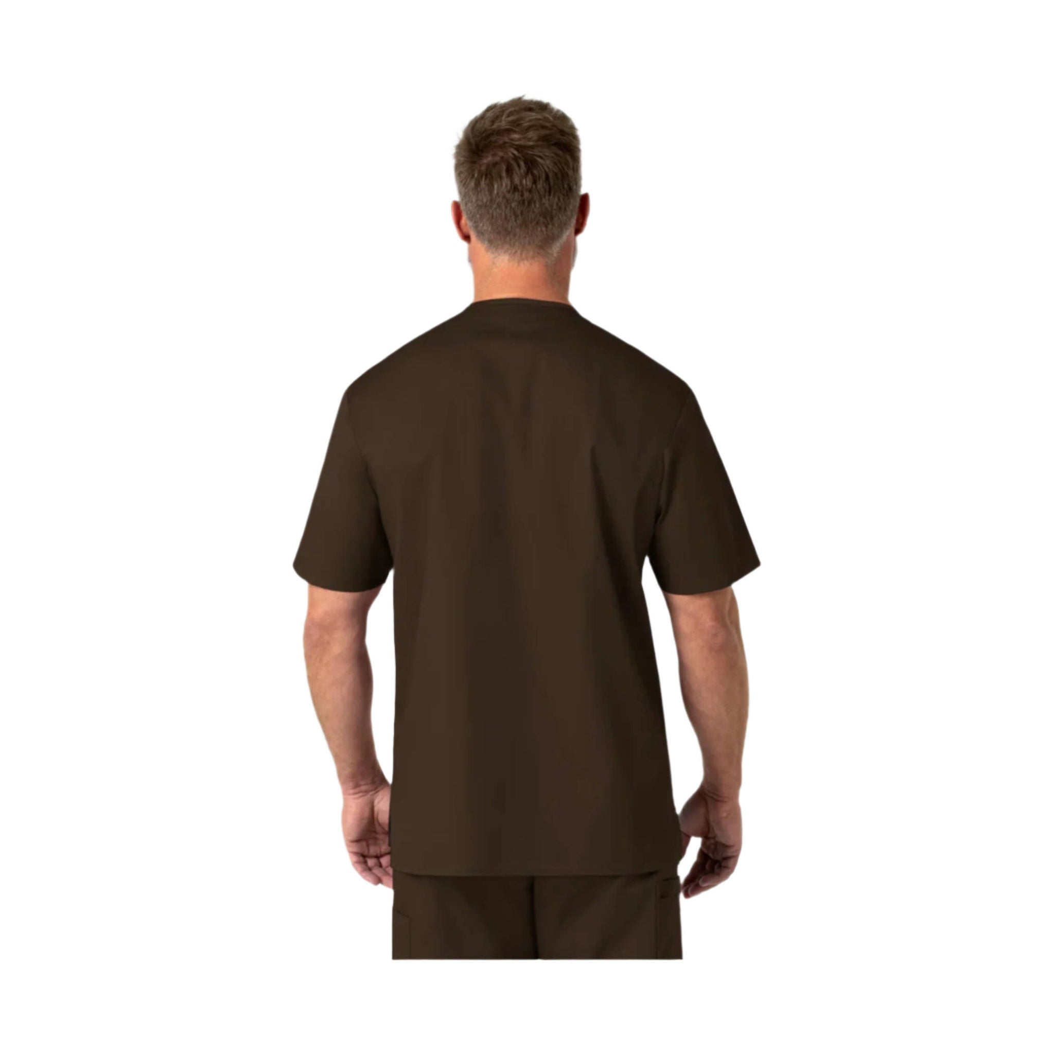 Wink Men's V Neck Scrub Top - Chocolate by Lenny's Shoe & Apparel