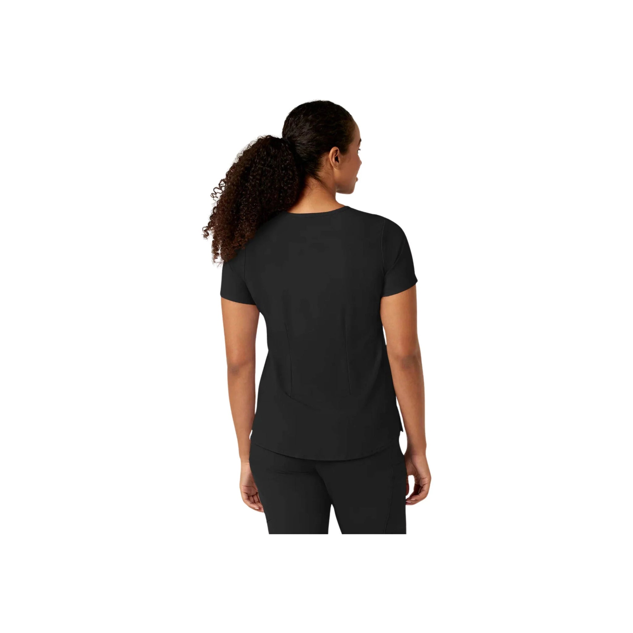 Wink Renew Women's Mandarin Collar Tuck In Scrub Top - Black by Lenny's Shoe & Apparel