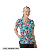 Wink Women's Dolman Print Scrub Top - Oceanic Odyssey
