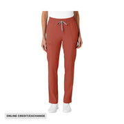 Wink Women's High Waist Slim Leg Scrub Pant - Mineral Red