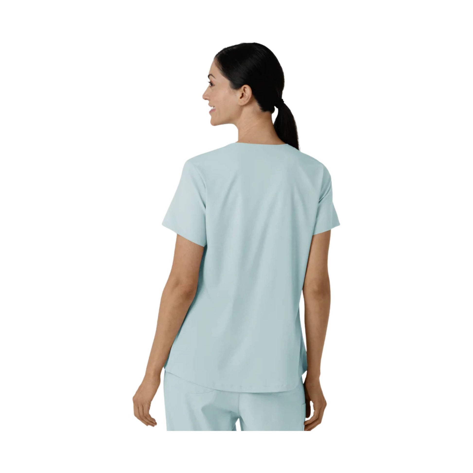 Wink Women's 2 Pocket V Neck Scrub Top - Sky Blue by Lenny's Shoe & Apparel